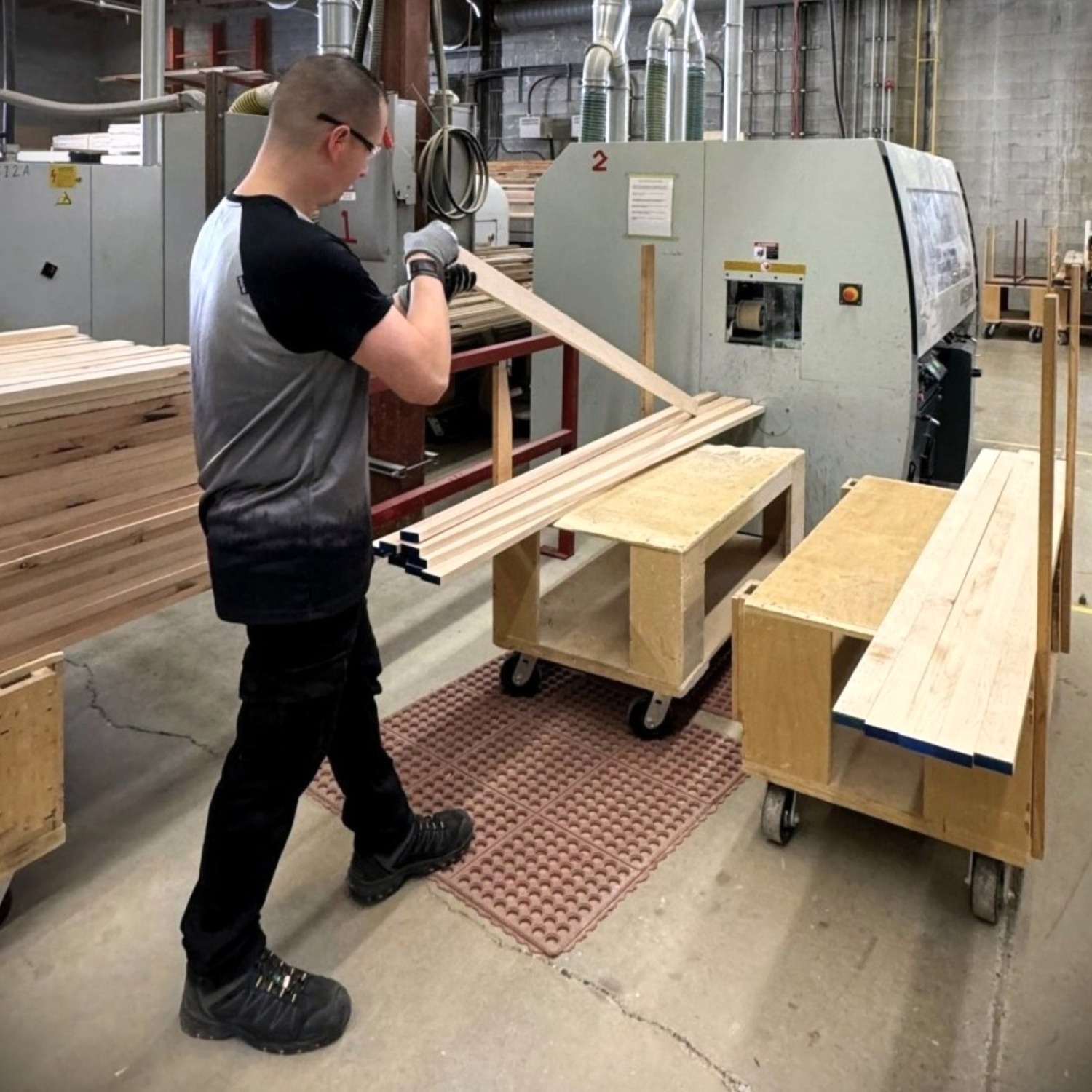 Man manufacturing cabinetry