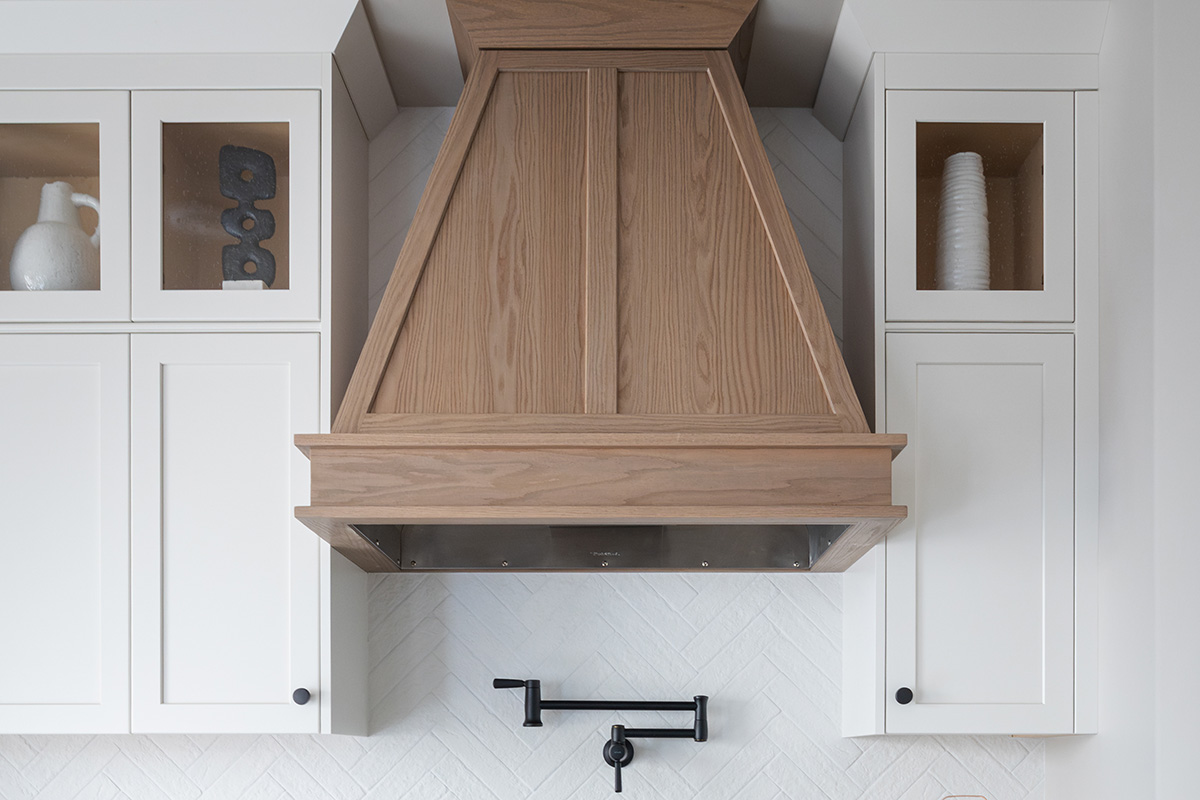 hood | decorative with angled sides | wood