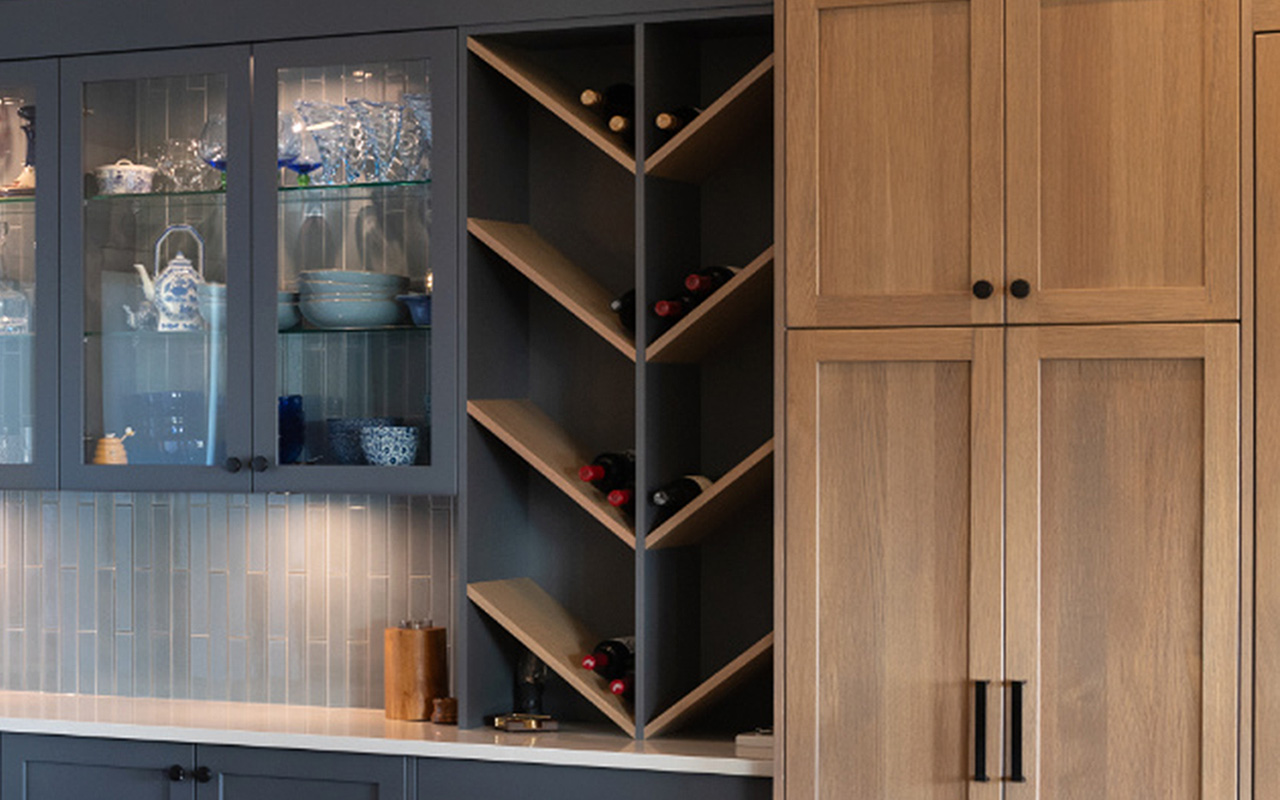 wine | angled shelf | custom