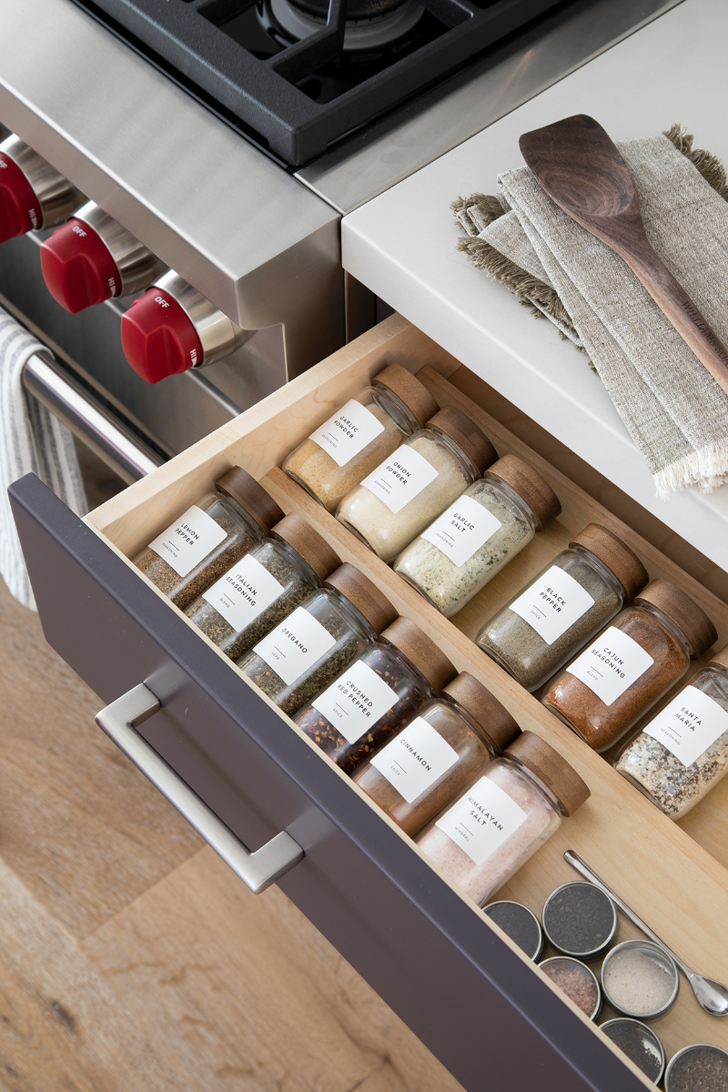 contemporary kitchen cabinetry view 5 | spice tray drawer insert | RBD800