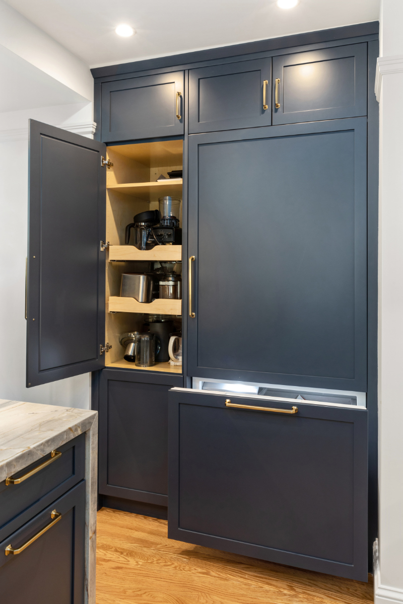 pullout shelves | small appliance storage | Panels | Decorative Appliance Paneling | Painted